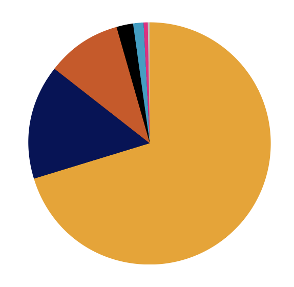 Pie Chart showing distribution of sources of Carpentries expenses